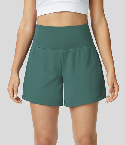 Lurachic™ - 2-in-1 yogashort met hoge taille, achterzak en zijzak