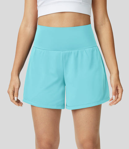 Lurachic™ - 2-in-1 yogashort met hoge taille, achterzak en zijzak