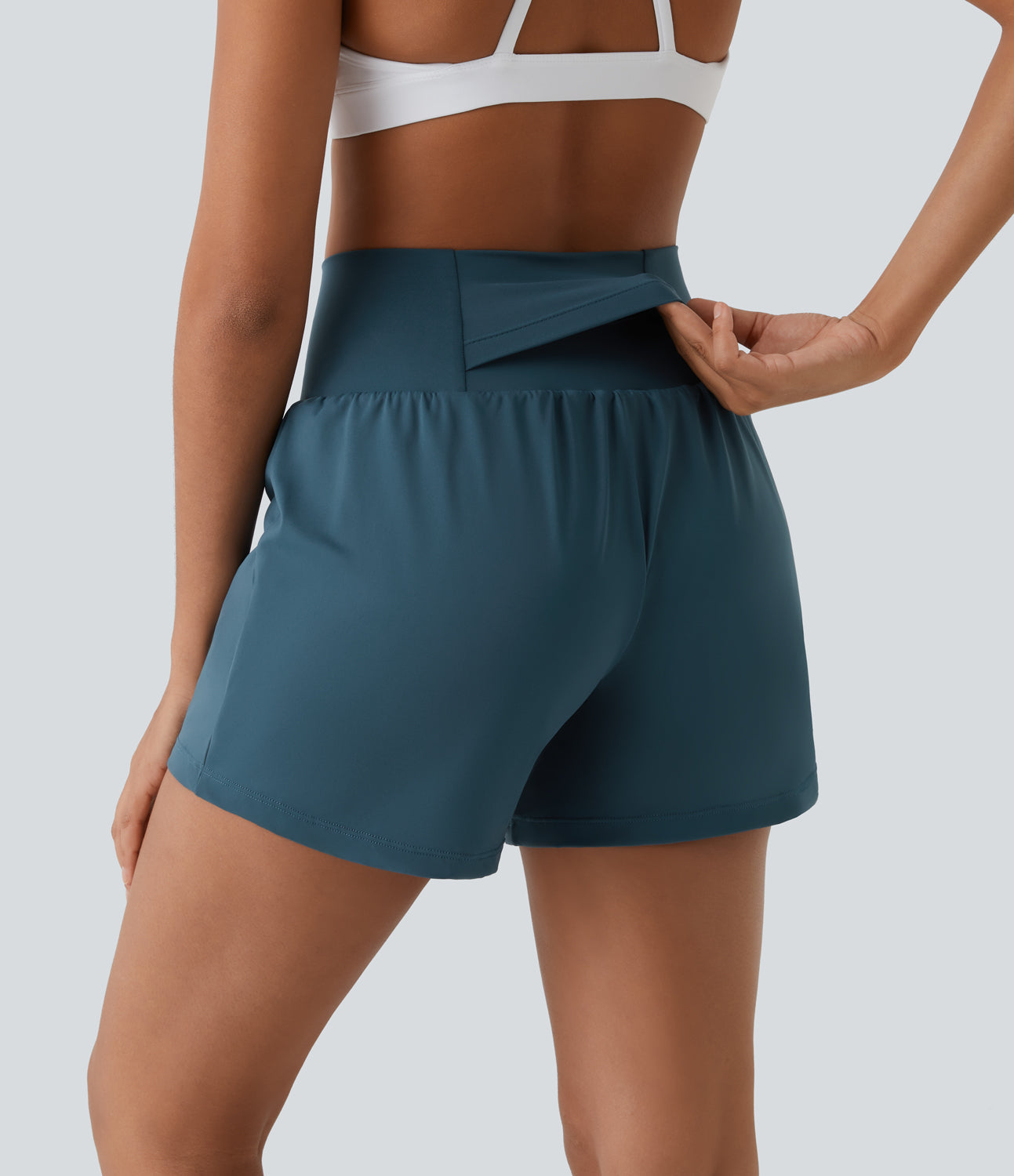 Lurachic™ - 2-in-1 yogashort met hoge taille, achterzak en zijzak