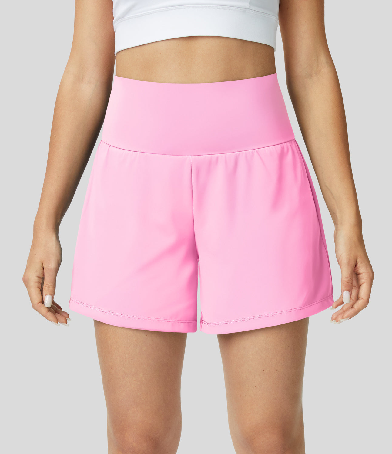 Lurachic™ - 2-in-1 yogashort met hoge taille, achterzak en zijzak