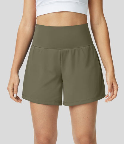 Lurachic™ - 2-in-1 yogashort met hoge taille, achterzak en zijzak