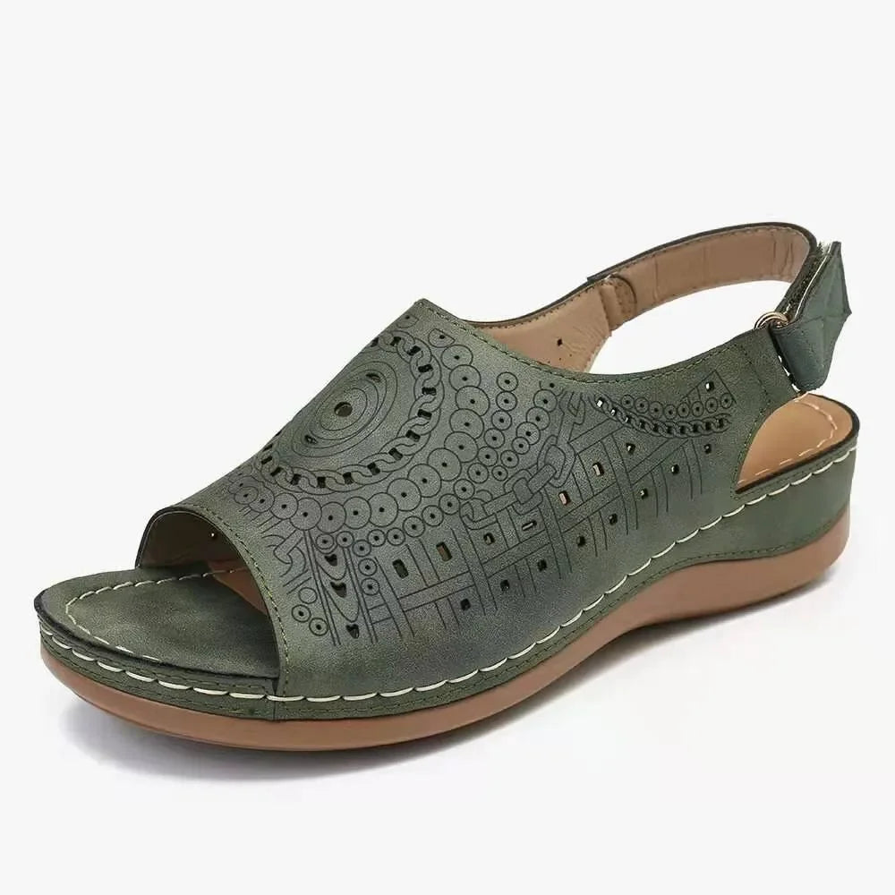 Sandalen orthopedisch en supercomfortabel met tribale stijl uitgeholde haak